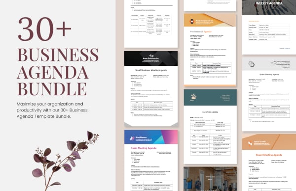 business agenda template bundle