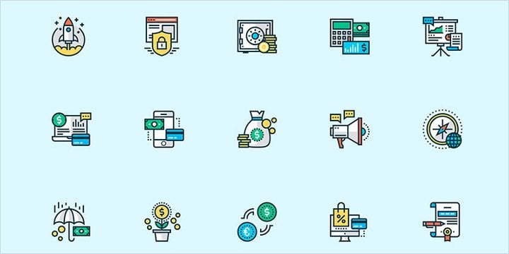 business sketch icons