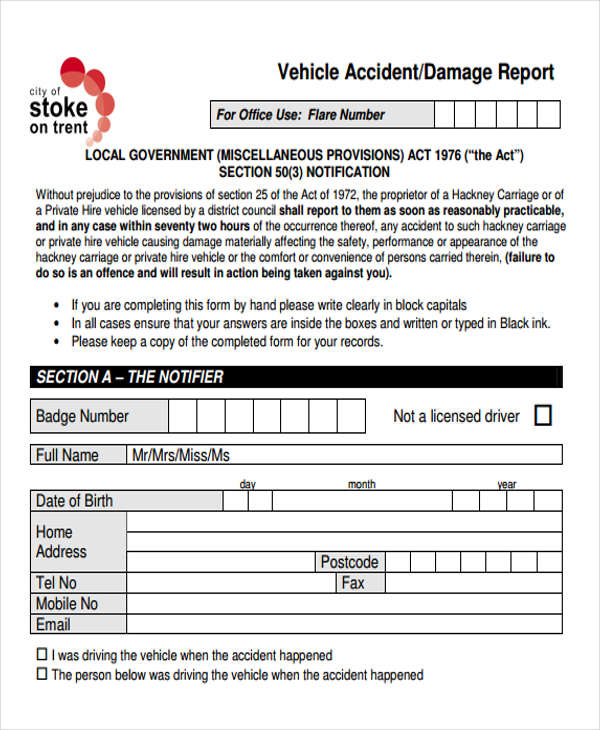 Damage Report Template 16+ Free Word, PDF Format Download