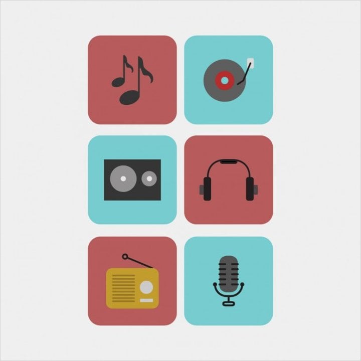 colored music icons pack