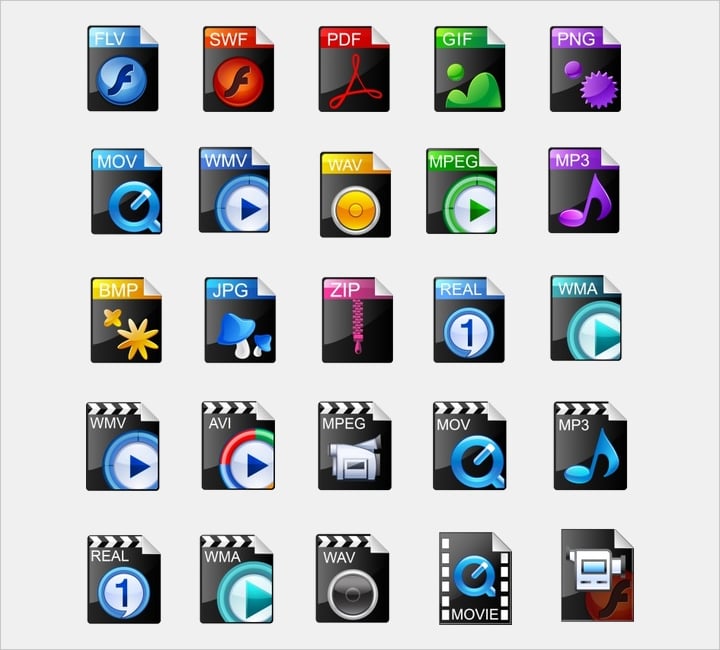 free multi media themed icons windows 10