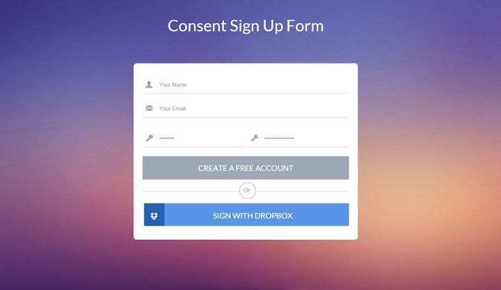 consent signup form