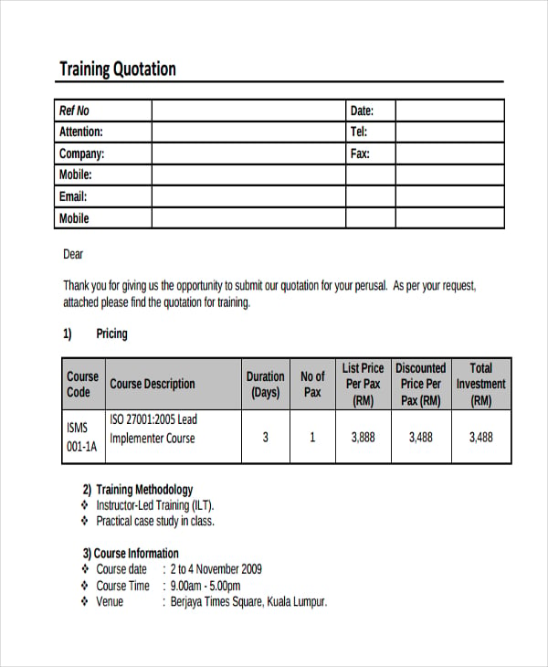 corporate training quotation form2