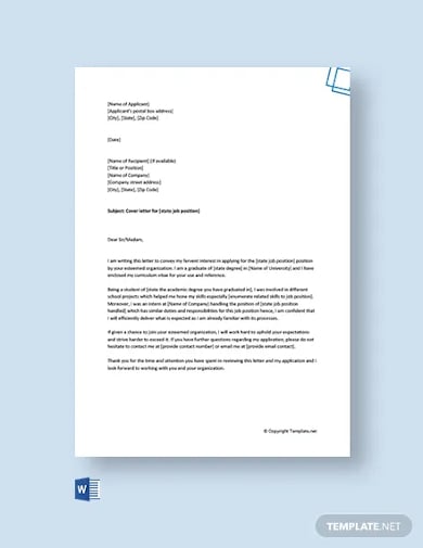 cover letter for perfect job application template