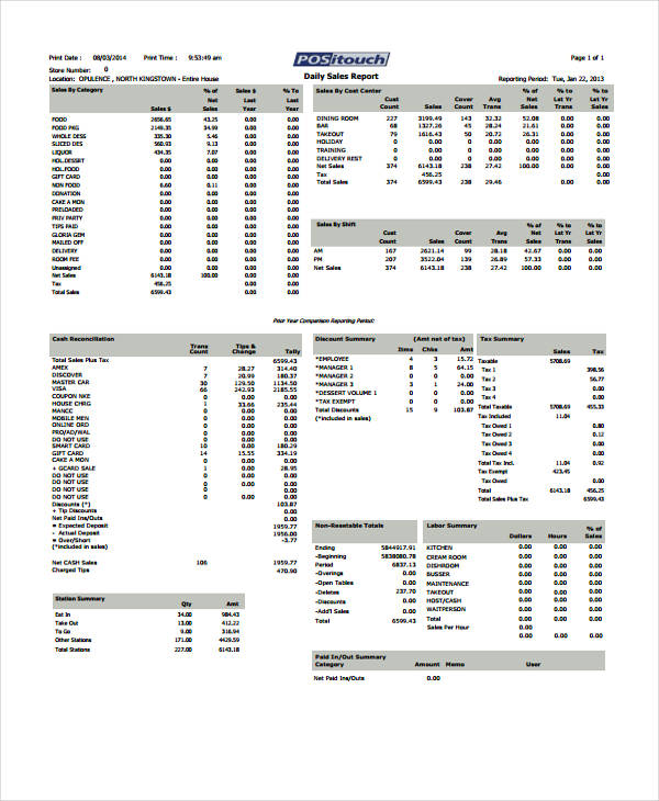 3 Daily Sales Report Templates PDF