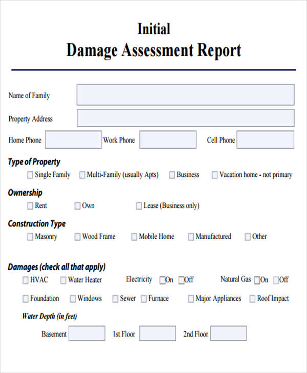 Damage Report Template 16+ Free Word, PDF Format Download