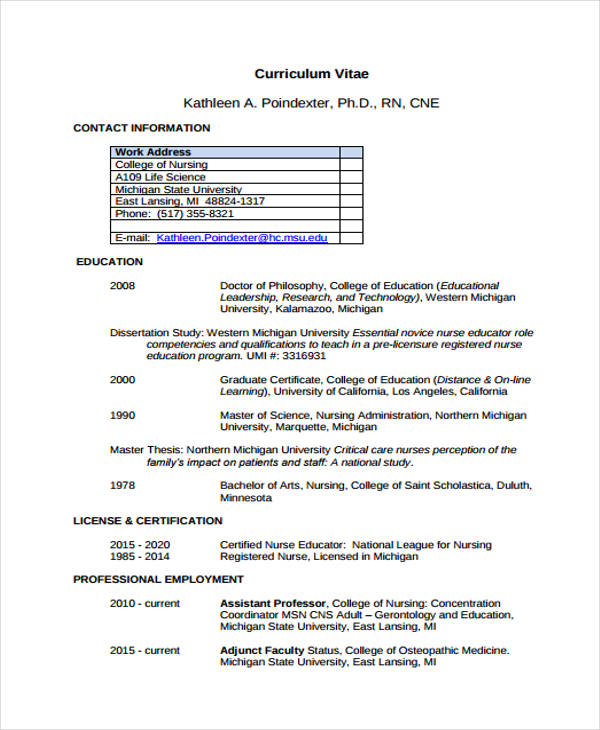 8+ Dentist Curriculum Vitae Templates - PDF, DOC