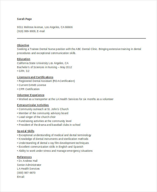 Dentist Curriculum Vitae Templates - 10+ Free Word, PDF Format Download