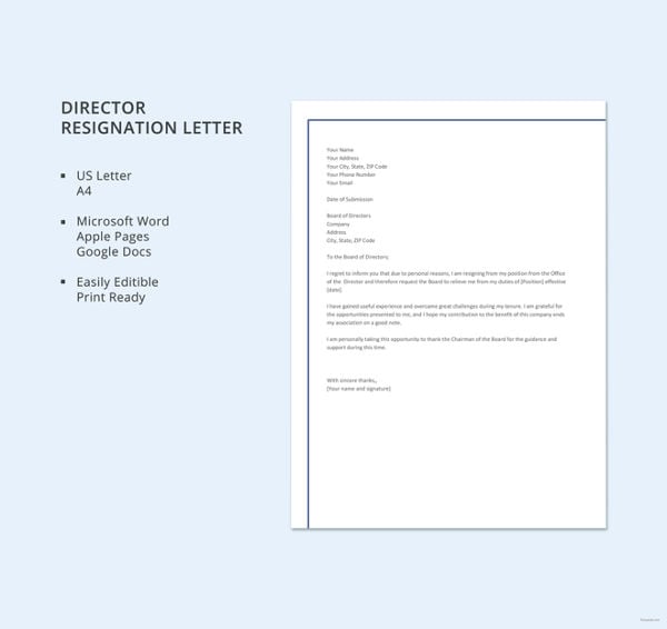 Polite Resignation Letter Sample Doc