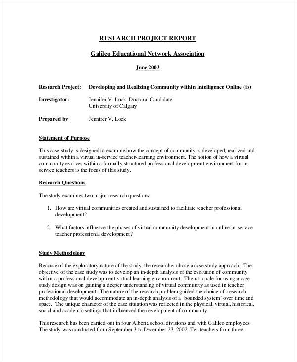 formal research report example