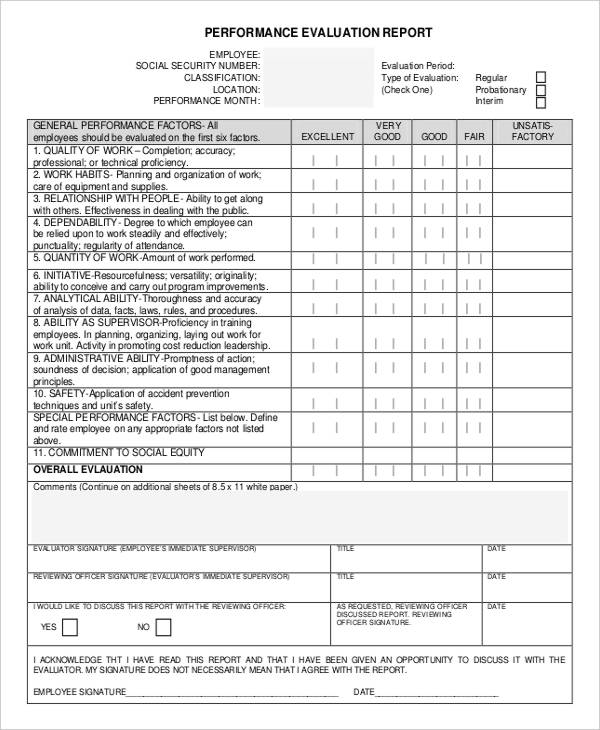 Training Evaluation Report Template