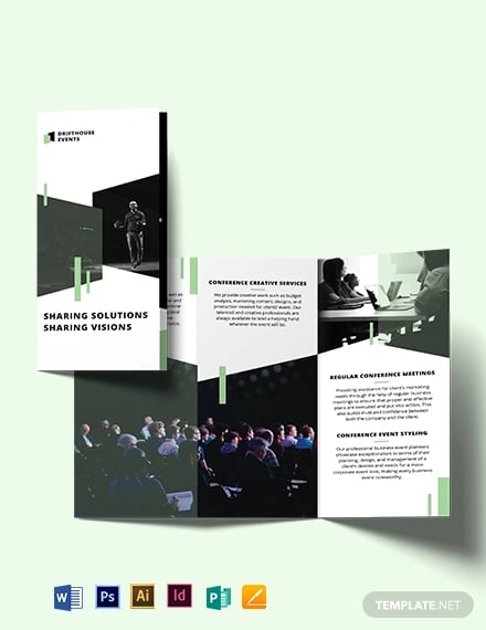 event conference tri fold brochure template
