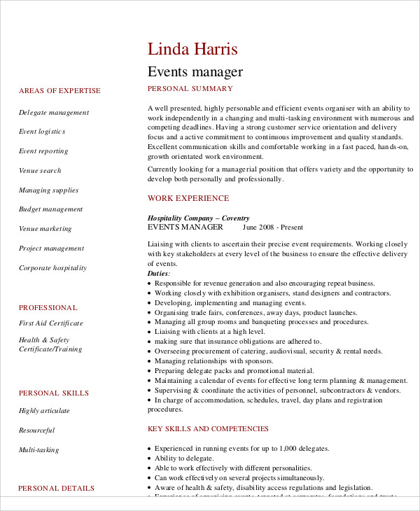 10+ Manager Curriculum Vitae Templates | Free & Premium Templates