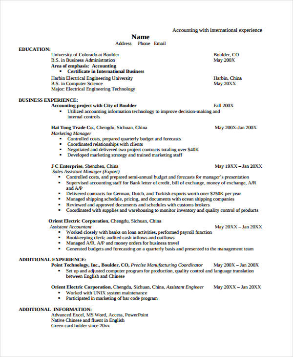 10+ Sample Business Curriculum Vitae Templates - PDF, DOC