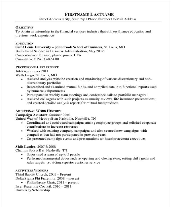 10+ Student Resume Templates - PDF, DOC | Free & Premium Templates
