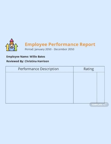 free employee performance report card template