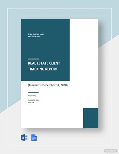 free real estate client tracking report template