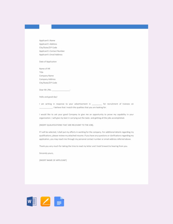  Simple Job Application Email Sample For Freshers Sample Cover Letter 