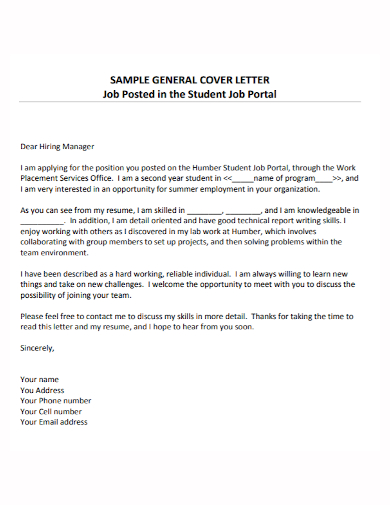 General Application Letter For Any Position | Free & Premium Templates