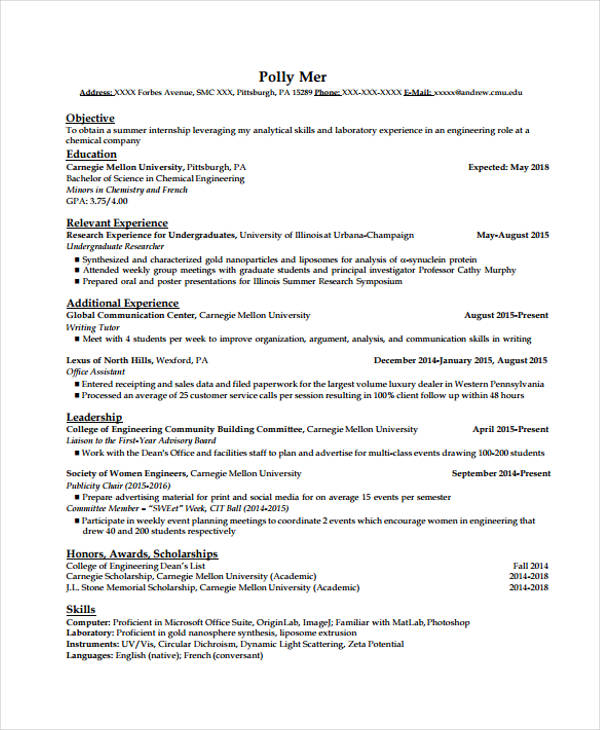 graduate resume