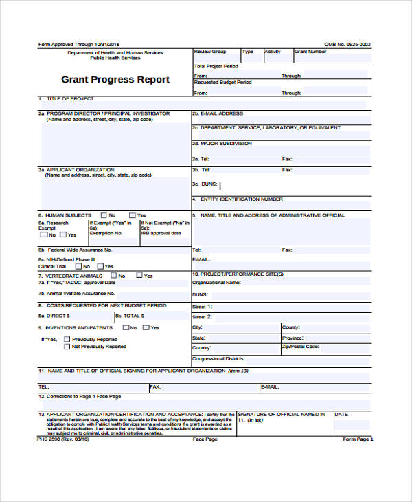 grant progress