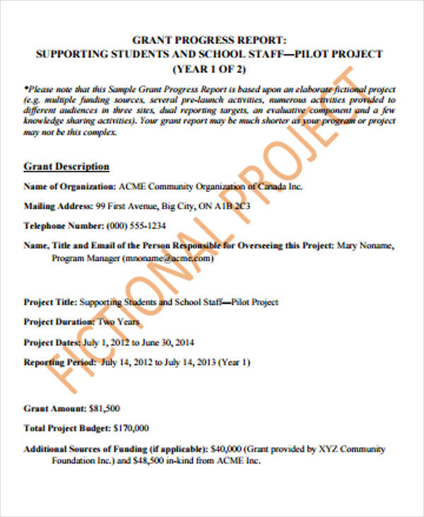 6 Grant Report Templates Free Word PDF Format Download