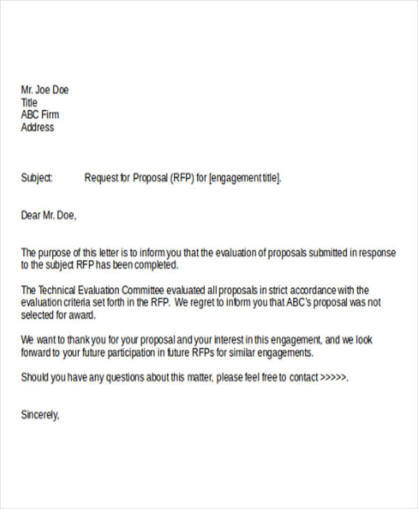 6 Grant Rejection Letters Free Sample Example Format Download 6760