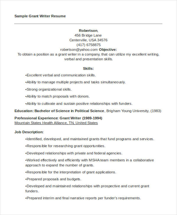 10+ Writer Resume Templates PDF, DOC