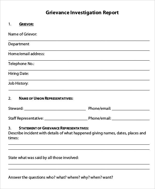 Investigation Report Template - 19+ Free Word, PDF, Google Docs, Apple ...