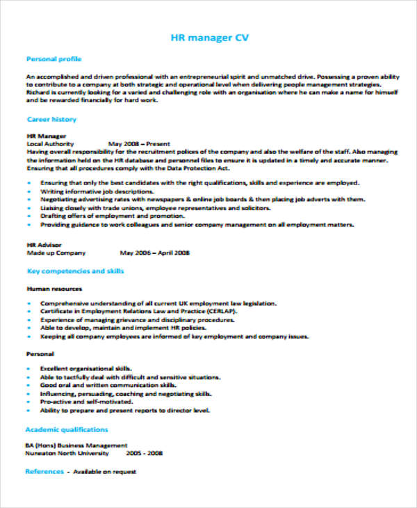 cv formatting