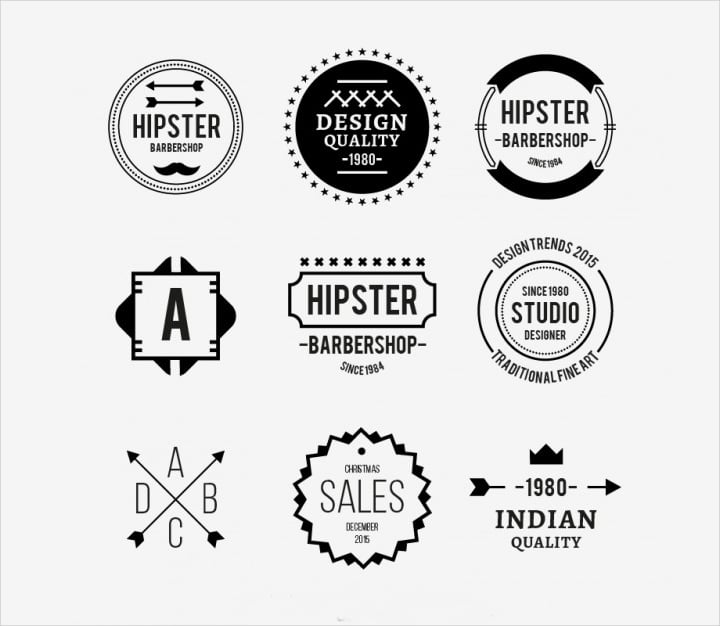 hipster-flat-logo-collection