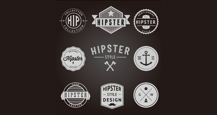 hipster style badges