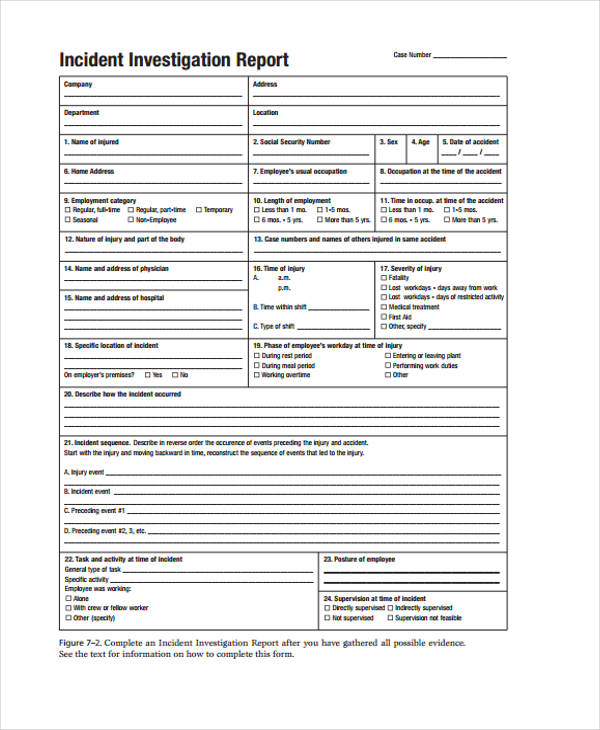 Incident Investigation Report Template