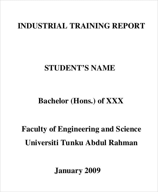 Industrial Training Report Sample Doc
