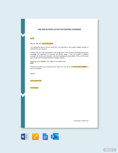 9+ Job Application Letters For Graphic Designer - Free Word, PDF Format ...