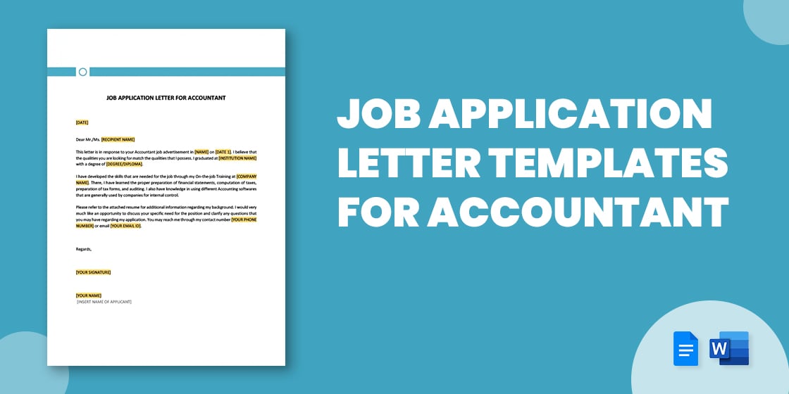 sample job application letter for accountant