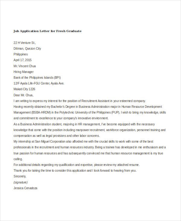 53+ Job Application Letters in PDF