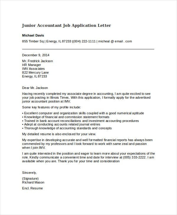 53 Job Application Letters In Pdf 