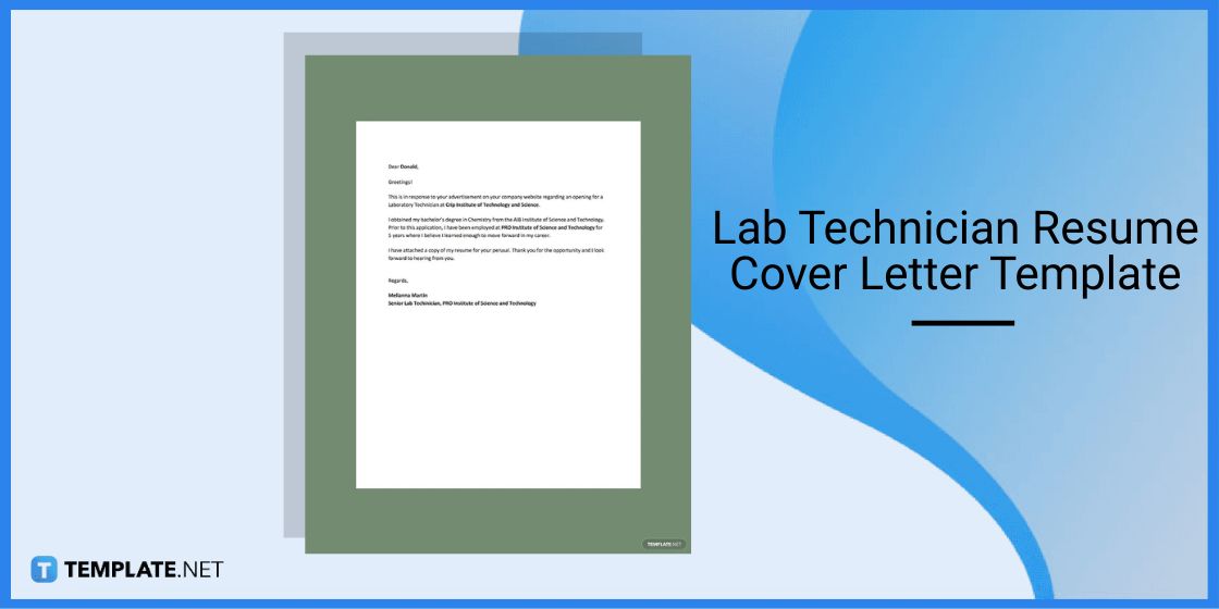 lab technician resume cover letter template