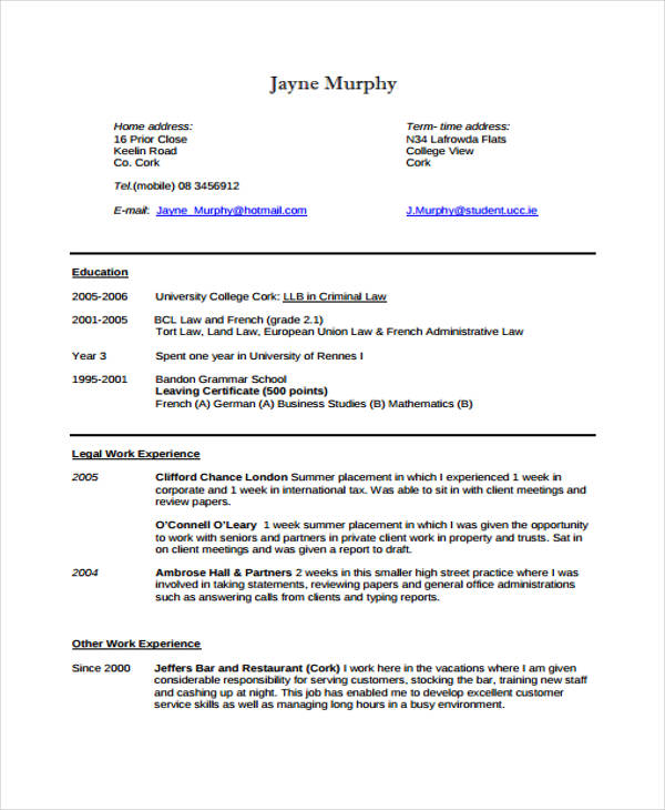 14+ Law Curriculum Vitae Templates - PDF, DOC