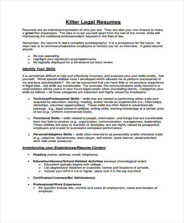 legal resume