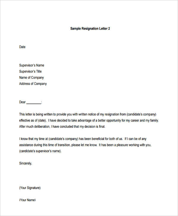 29 Resignation Letter Templates In Pdf Free Premium Templates