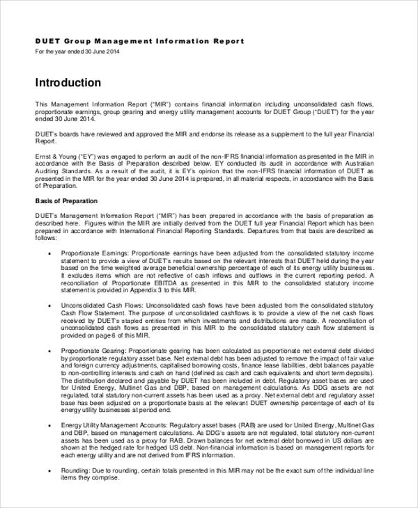 management information report template1