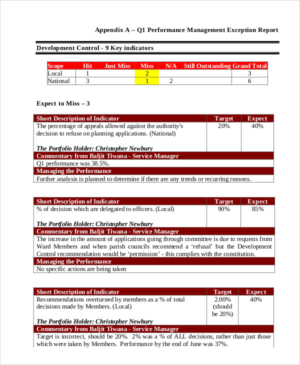 15+ Exception Report Templates Free Sample, Example Format Download