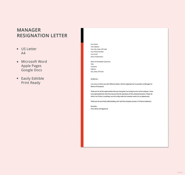 10+ Business Resignation Letters - Free Sample, Example, Format Download