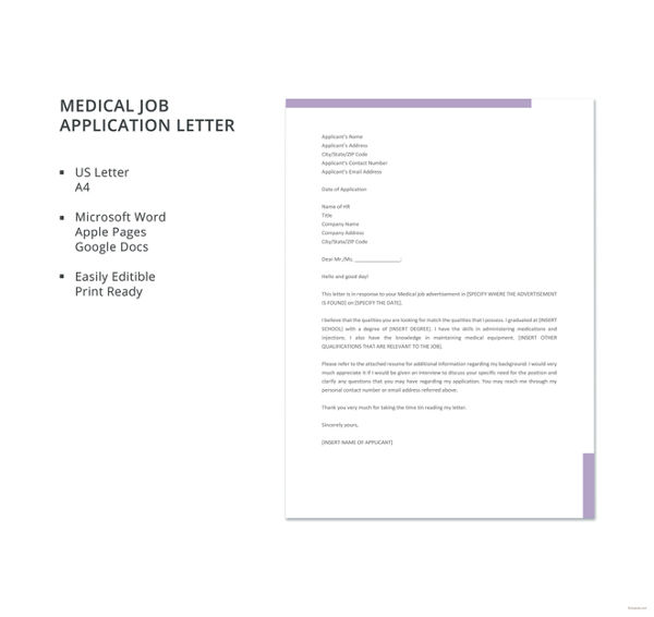 11+ Job Application Letters For Nurse - 9+ Free Word, PDF Format Download