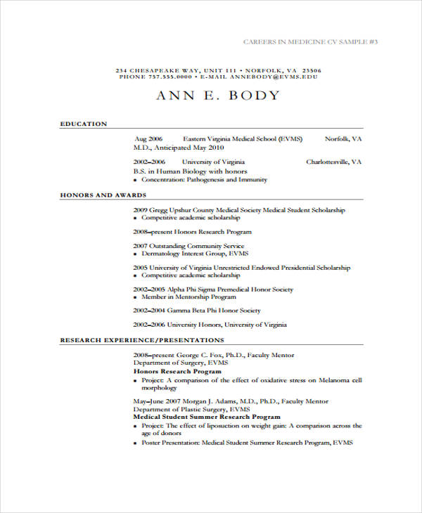 17+ Student Curriculum Vitae Templates - PDF, DOC