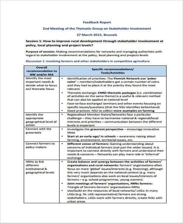 19 Feedback Report Templates Word Pdf