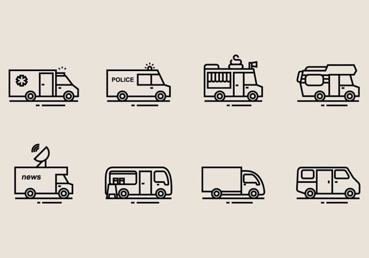minibus icons