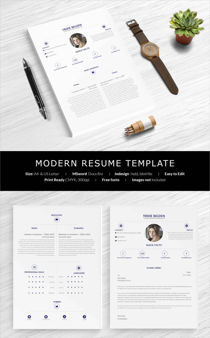 free word modern resume templates